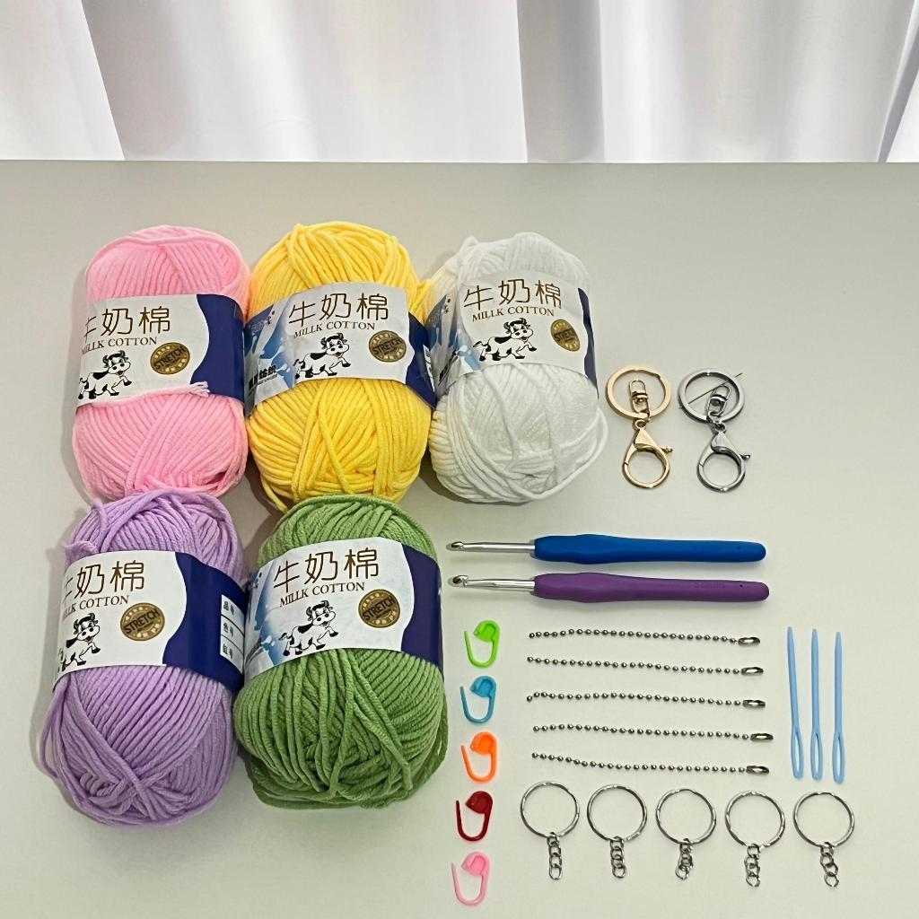 PAKET RAJUT KIT BENANG DAN ALAT RAJUT UNTUK PEMULA CROCHET KIT
