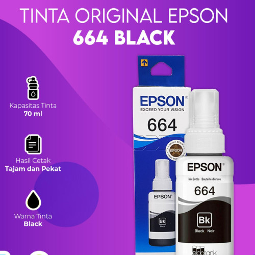 Tinta 664 Epson Original - Black Hitam