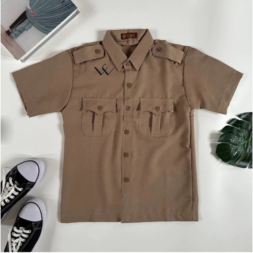 Baju Pramuka CATERINA Pendek Laki-Laki Guru/Pembina KBR jaya seragam