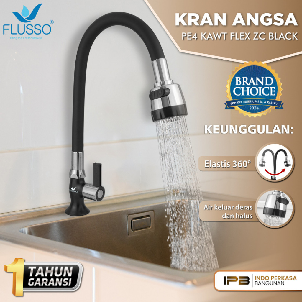 FLUSSO Kran Cuci Piring Flexible / Kran Wastafel Sink / Kran Air 1/2 inch / Keran Air FLUSSO 860