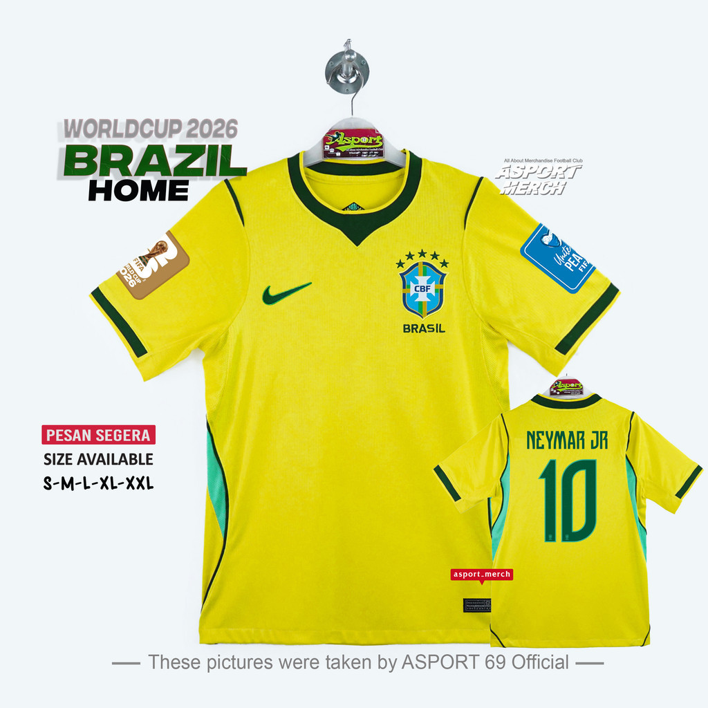 JERSEY BRAZIL HOME 2026 PILDUN FANS VERSION TERBARU BRAZIL HOME 26 WORLDCUP
