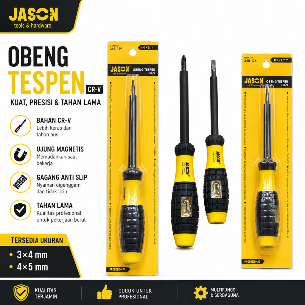 Obeng Tespen Listrik Likon - Obeng Testpen Listrik Germany 3" x 4 MM / 4" x 5 MM - Alat Cek kelistri