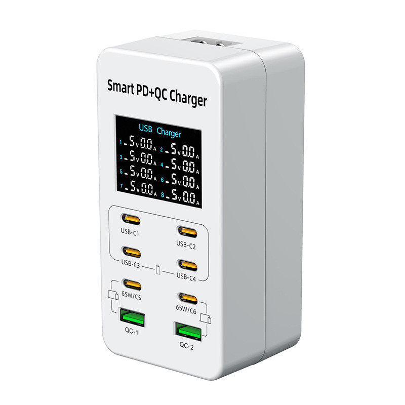WLX-A8C Charger Multi Port Smart Digital Display Pd Qc Fast Charging
