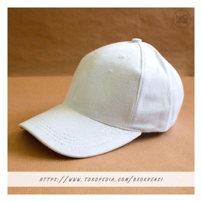 Topi Baseball Cap Putih Dewasa Polos Pria Wanita Casual Sport Outdoor - Putih