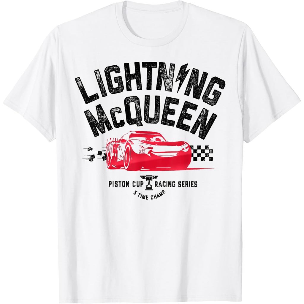Kaos Pixar Cars 3 Lightning McQueen Piston Cup Vintage