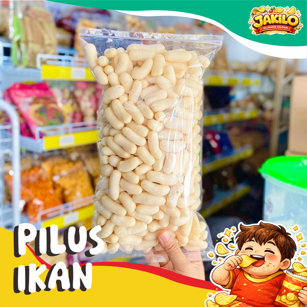 Pilus Ikan Aneka Rasa 250gr Keju Rujak Gurih - JAKILO Jajanan Kiloan
