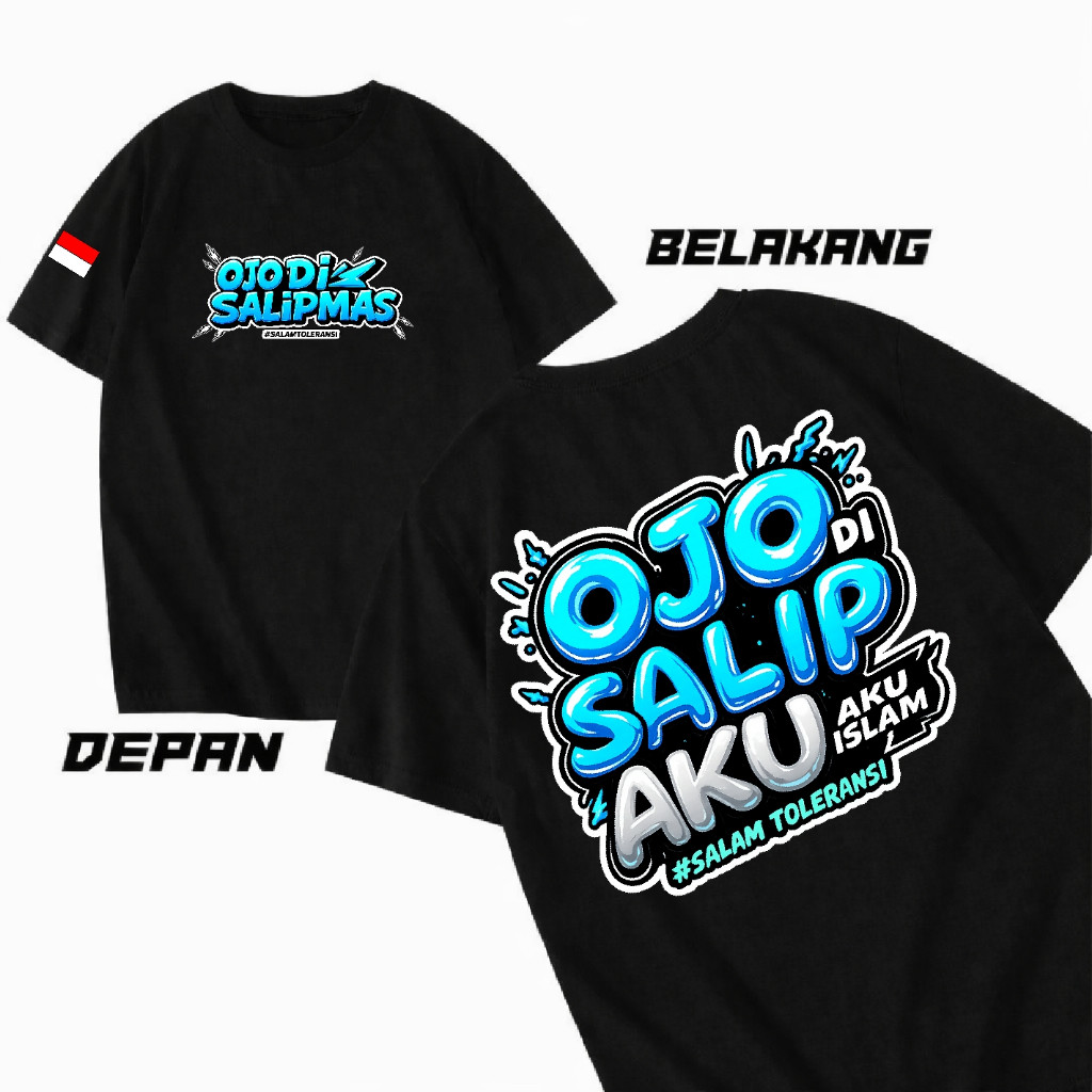Xv Kaos Wanita Pria Ojo Disalib Mas Aku Islam kata2 VIiral Crew Neck Bahan Katun Kaos Polos Putih Hi