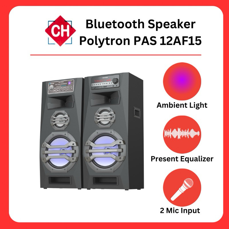 Speaker Aktif Polytron PAS 12AF15 - 12 Inch Woofer, Bluetooth, XBR Super Bass, Karaoke