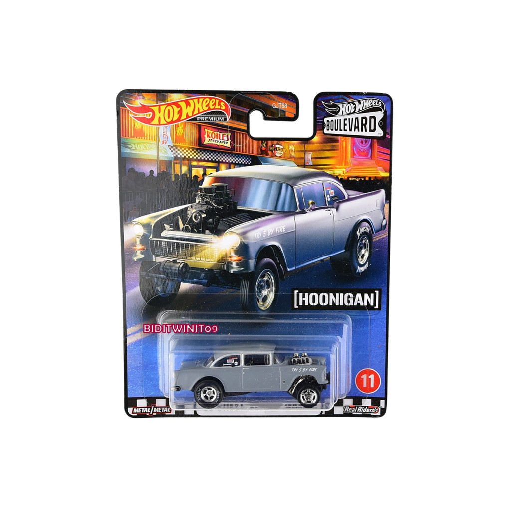 Hot Wheels Premium Boulevard #11 Hoonigan '55 Chevy Bel Air Gasser Tri 5 By Fire Original Mattel