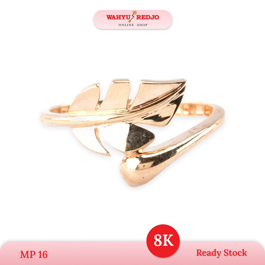 Cincin Emas 8K Wahyu Redjo Motif Daun Besar Pameran