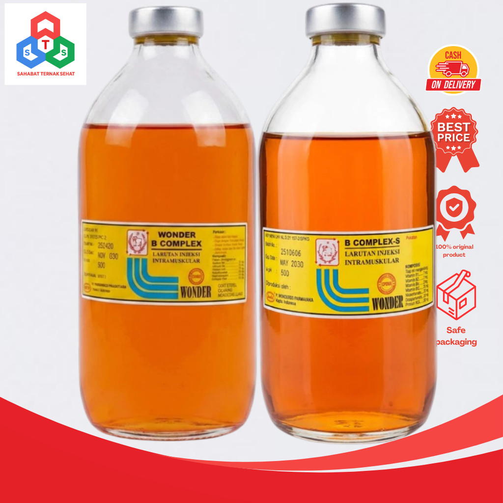 B Complex S Super Wonder 500 ml  - Vitamin B Kompleks Hewan Anjing Kucing Sapi Domba B Komplek