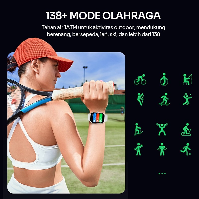 NEW ROBOT Smartwatch Layar Besar 2.01 Inch Baterai 700mAh Tahan Air 1ATM Jam Tangan Pintar Max S1