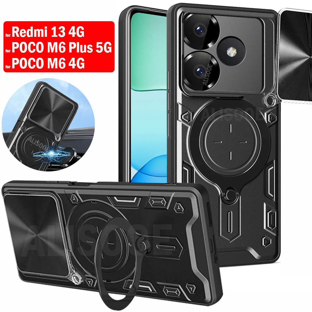 CASE XIAOMI REDMI 13 4G / 13X / POCO M6 4G IRING MAGNETIC CASE SLIDE CAMERA #VINZ
