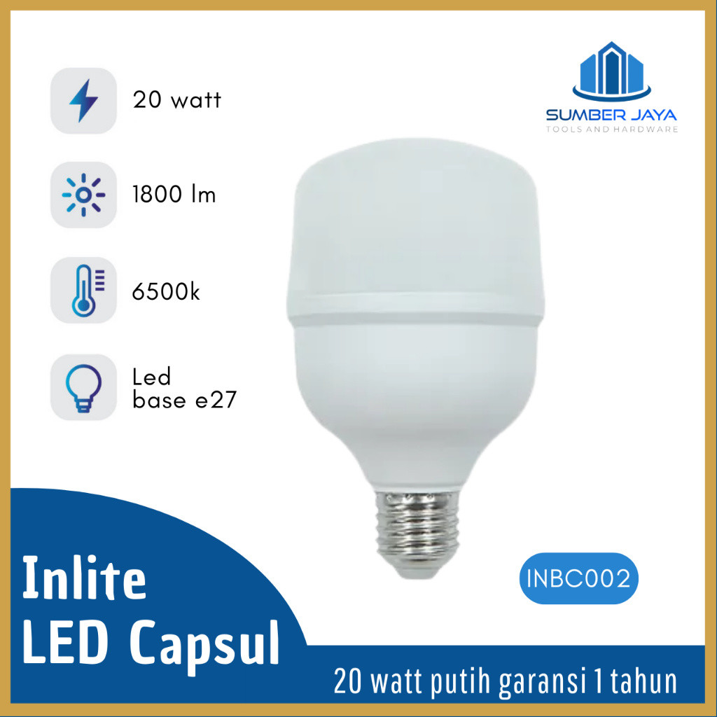 LAMPU LED MURAH BERGARANSI INLITE 20 WATT