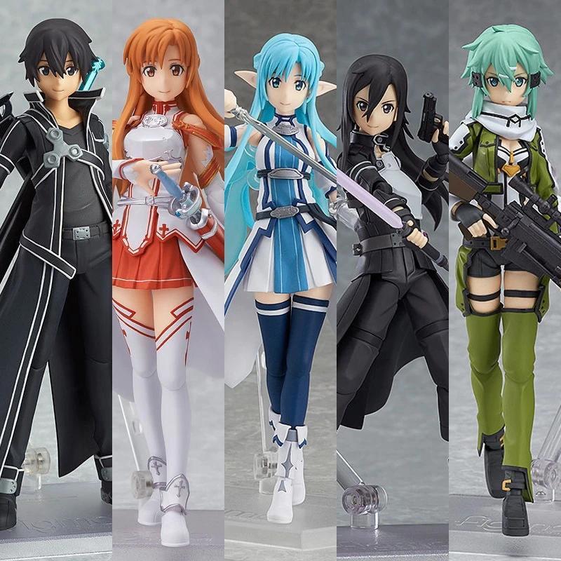 Yuuki Asuna Kiri Kazuto Kirito Asada Shino Figma 289 264 174 178 241 248 PVC Action Figure Model Toy