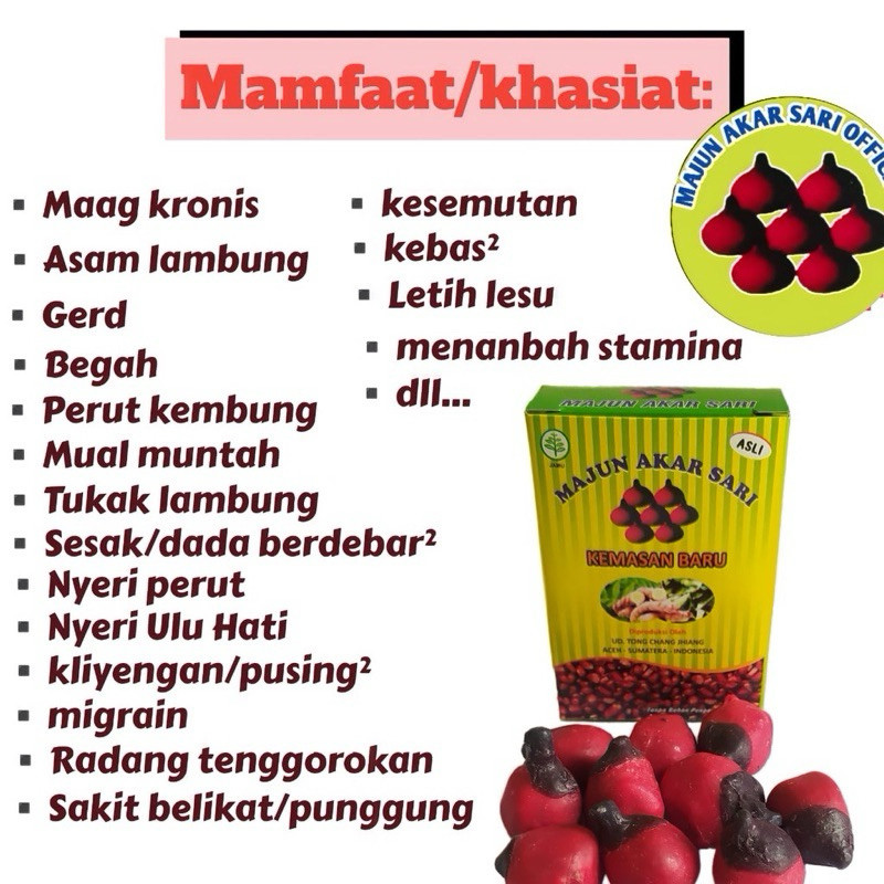 PUREHERBAL Majun Akar Sari Delima Merah lambung Kronis