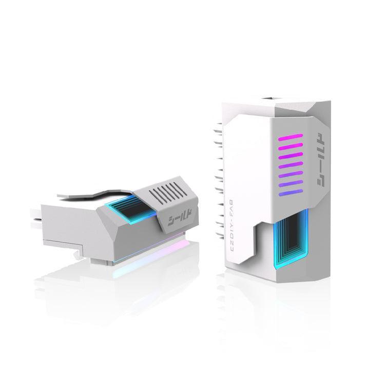 EZDIY-FAB Shield BLACK 90 Degree Infinity Mirror ATX 24 Pin Power Connector 5V 3pin ARGB - WHITE