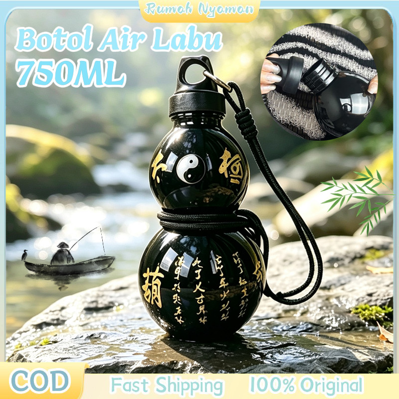 750ML Botol Black Wukong Botol Air Minum Holo Labu 750ML Bottle Botol Air Olahraga Hulu Labu