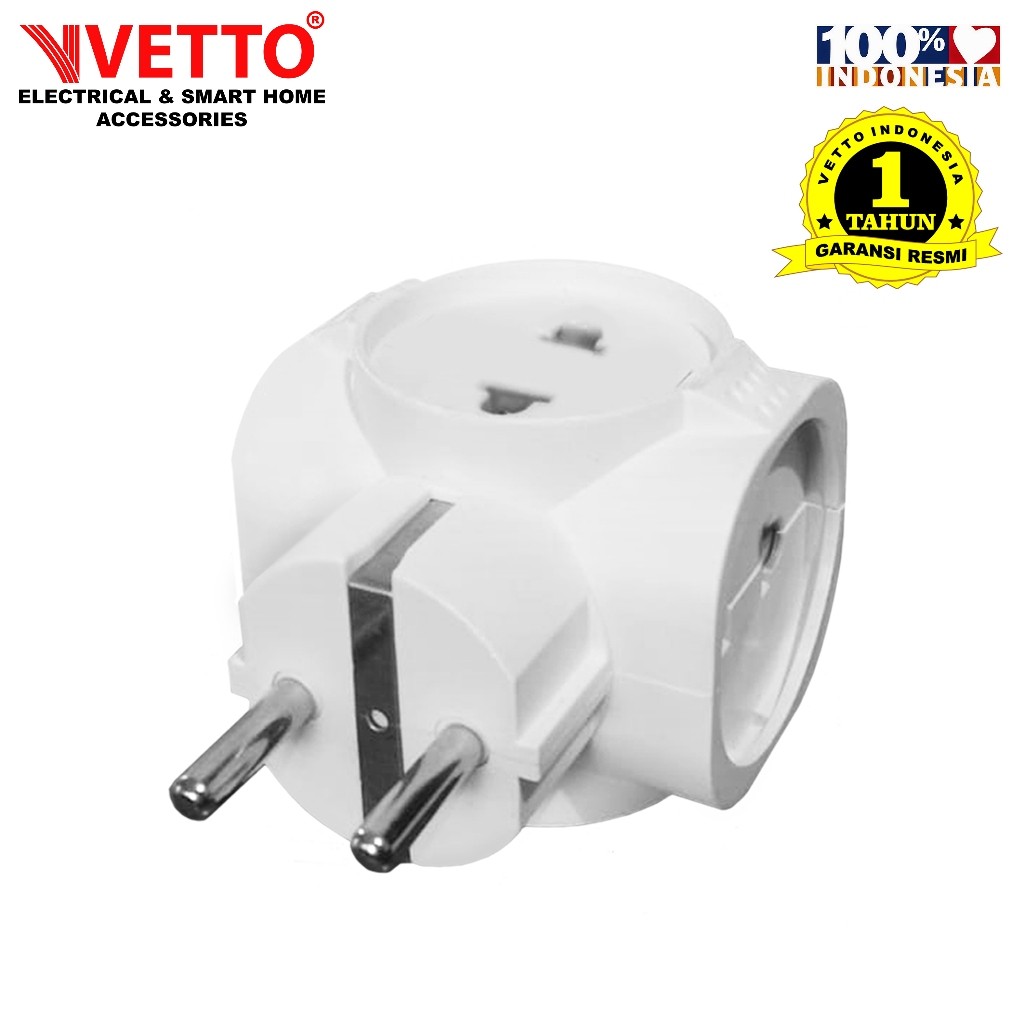 VETTO Steker T Multi 4 Lubang 899000174