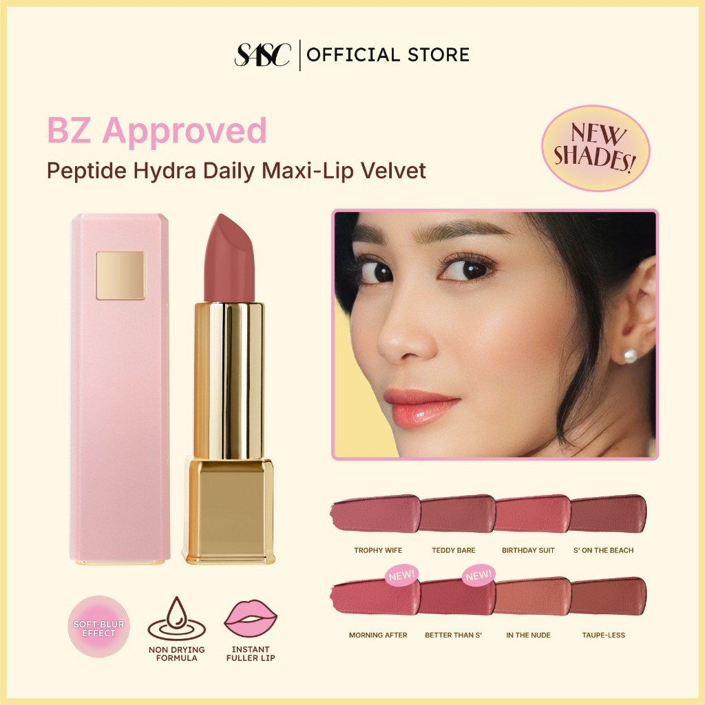 TERLARIS [BUNGA ZAINAL APPROVED] NEW SHADES SASC P.H.D Maxi-Lip Velvet Lipstick Plump Effect - Fulle