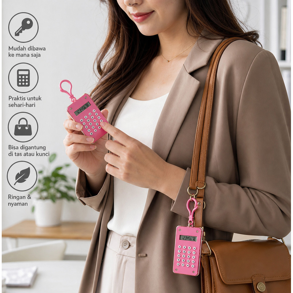 Gantungan Kunci Kalkulator Calculator Mini Slim Mainan Maze Keychain