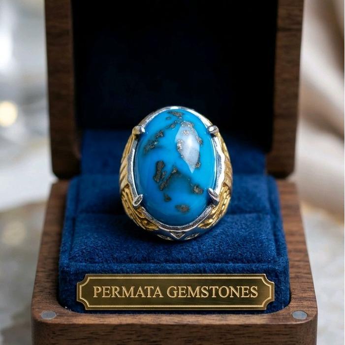 Batu Cincin Akik Pirus Biru Jumbo Antik High Quality - 6