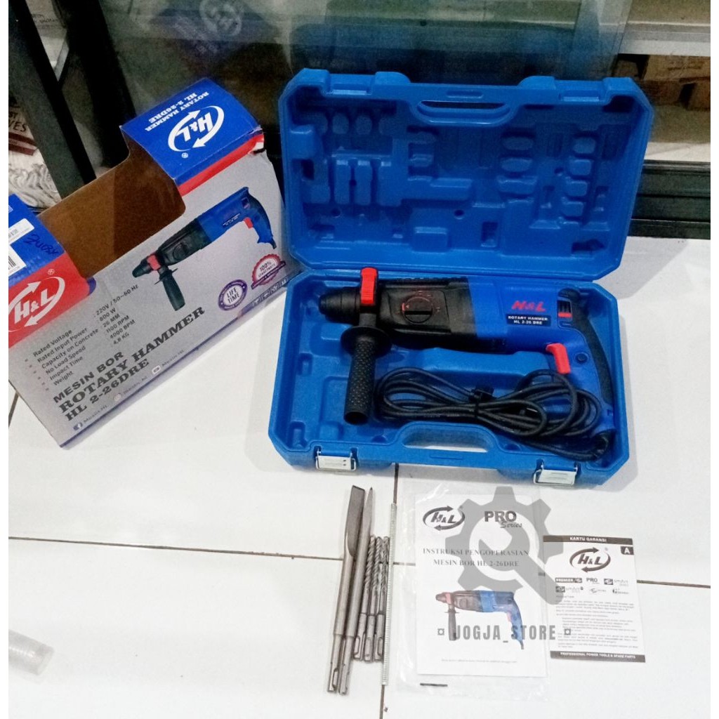 Mesin Bor Drill Tembok Rotary Hammer H&L HL 2-26DRE
