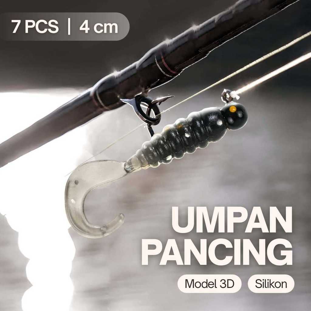 Hengjia Umpan Pancing Cacing Soft Bait Fishing Lure 1.75g 7 PCS
