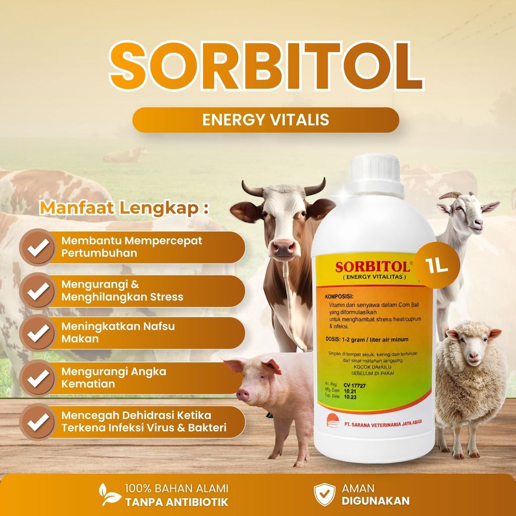 Veta Sorbitol Plus 1 Liter - Sorbitol Plus - Sorbitol untuk Ternak - Sorbitol Ayam