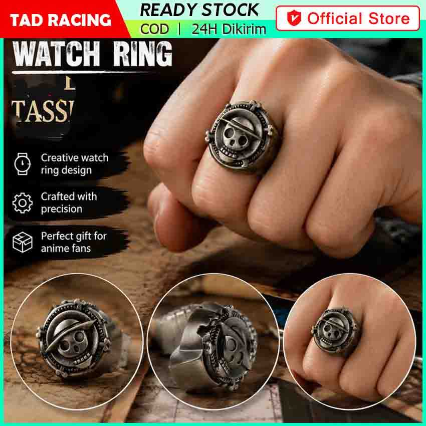 Jam Cincin Bentuk Tengkorak Super Elegan Jam Tangan Cincin Antik / Jam Tangan Cincin Kuarsa Penunjuk