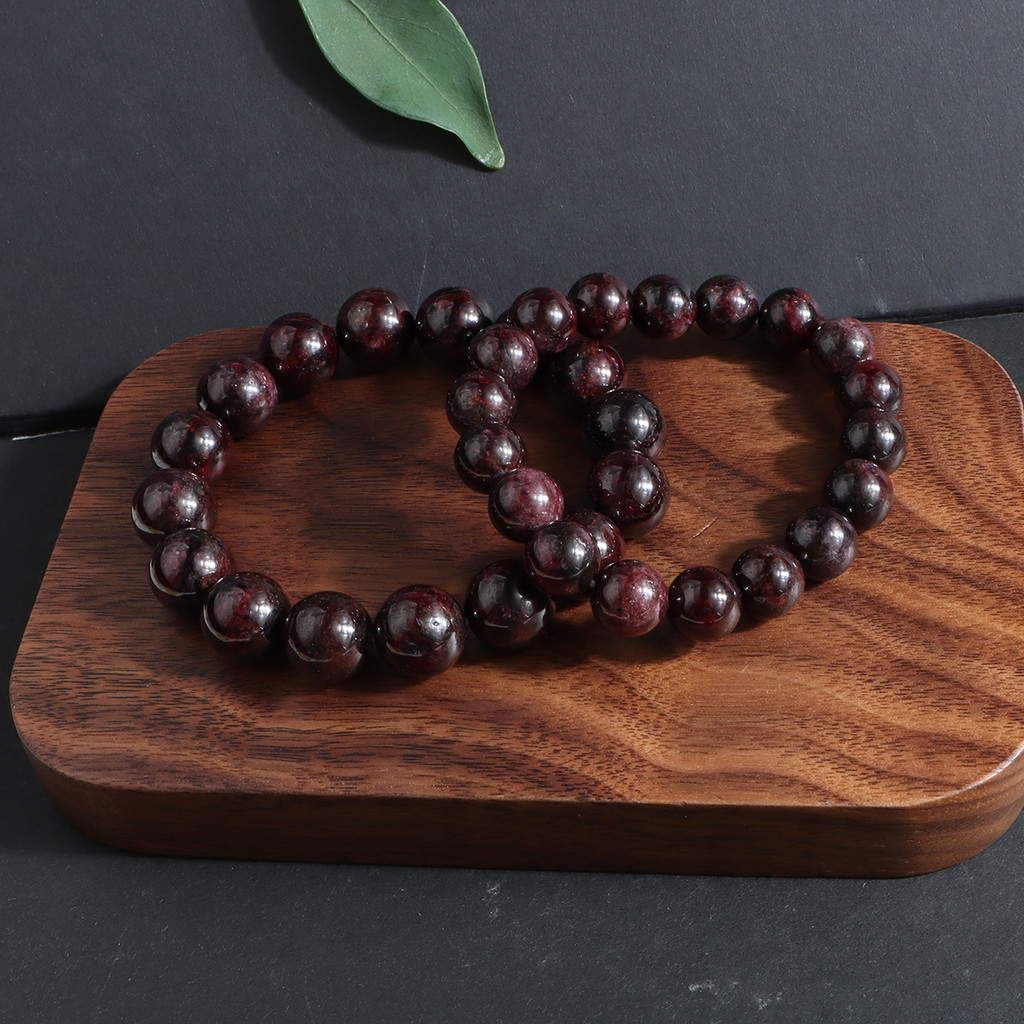 Gelang kristal garnet batu alam untuk pria dan wanita