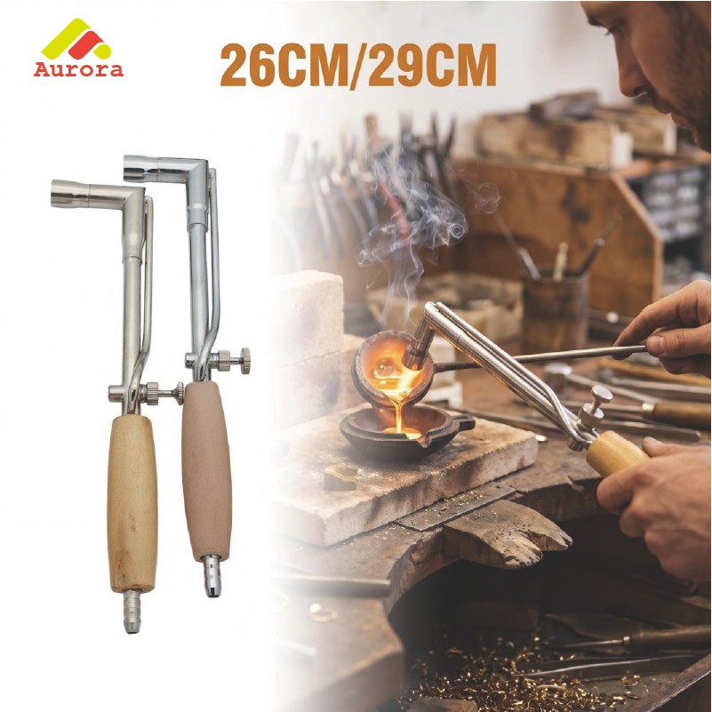 Solder Lebur Emas Gagang Kayu Ukuran 26CM/29CM Stainless Steel Pelindung Panas Tahan Suhu Tinggi Bua