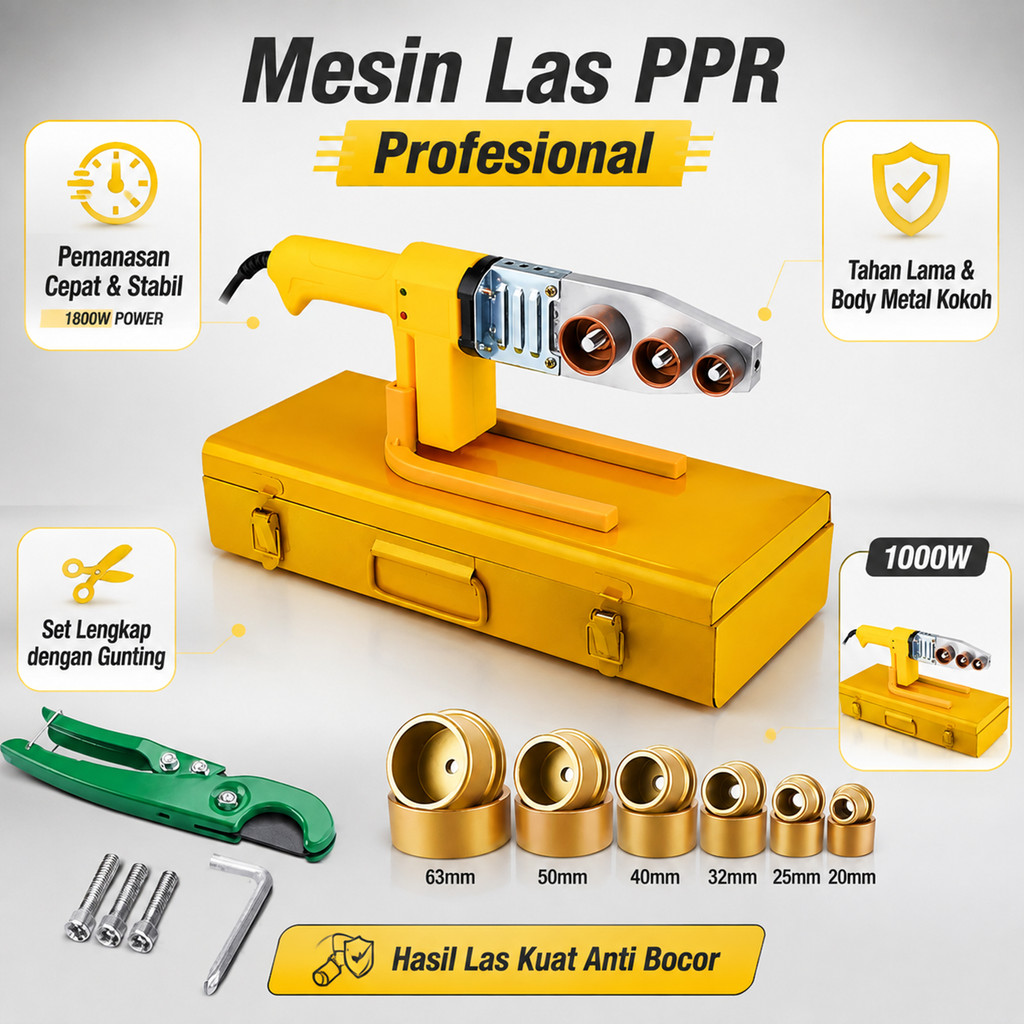 1000W/1800W PPR Pipe Welding Machine Hot Melt Welding Machine PPR Welding Machine heater pipe weldin