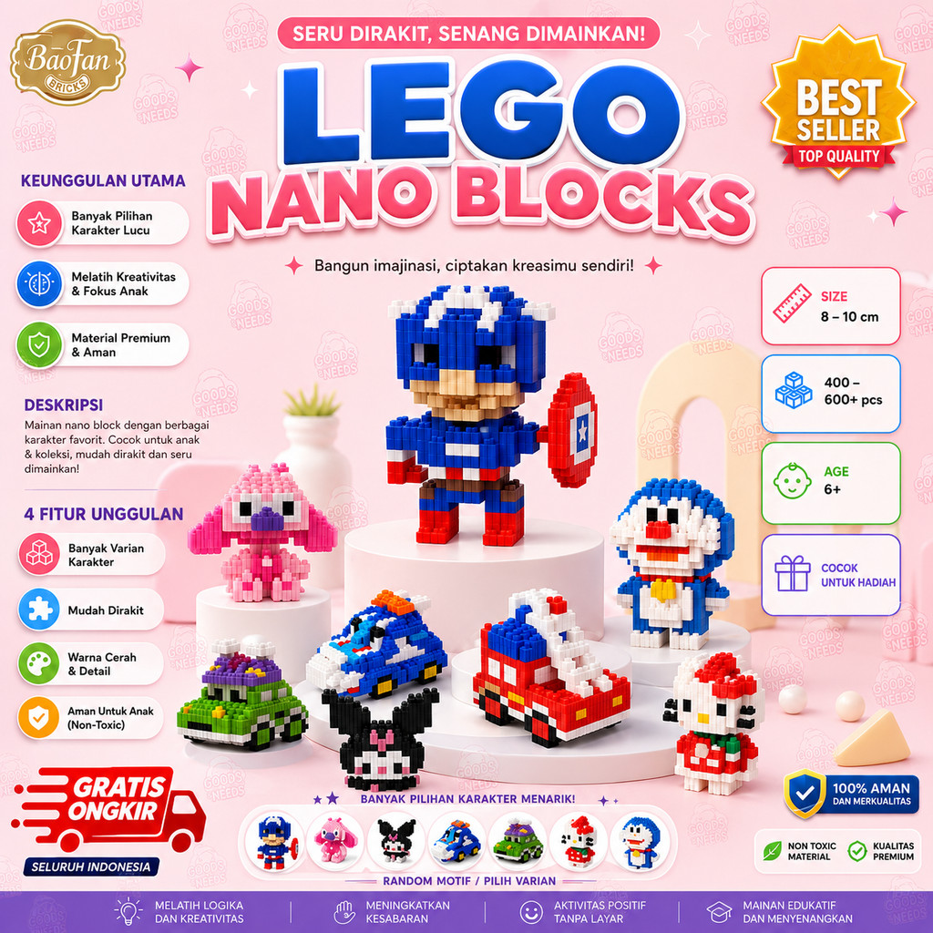 F50F G&N LEGO KARAKTER KARTUN NANO BLOCK 3D MODEL SUPER HIRO DIY MARVEL BRICKS KONSTRUKSI