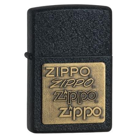 Zippo Original 362 Brass Emblem Black Crackle Gold Zippo Logo