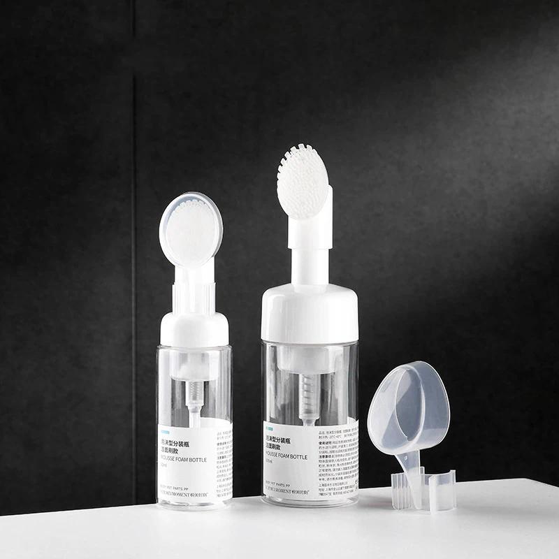 Facial Cleanser Foaming Bottle Mini Foaming Soap Dispenser With Clean Brush Head For Home Outdoor,Tr