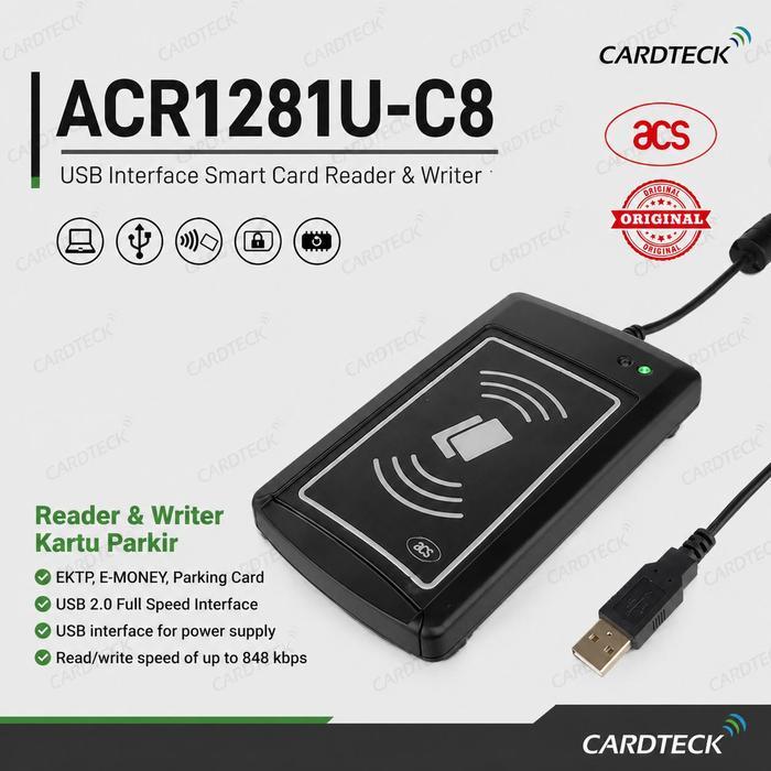 ACS ACR1281U-C8 RFID Smart Card Reader Writer 13.56Mhz USB Contactless NFC Reader eKTP eMoney PENGGA