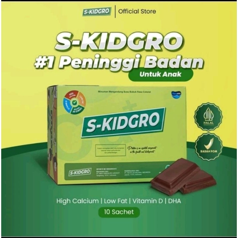 1 Box 10 Sachet S-KIDGRO Suplemen Peninggi Badan Terbaik Anak-Anak Original 100% By Klinik.Harpa
