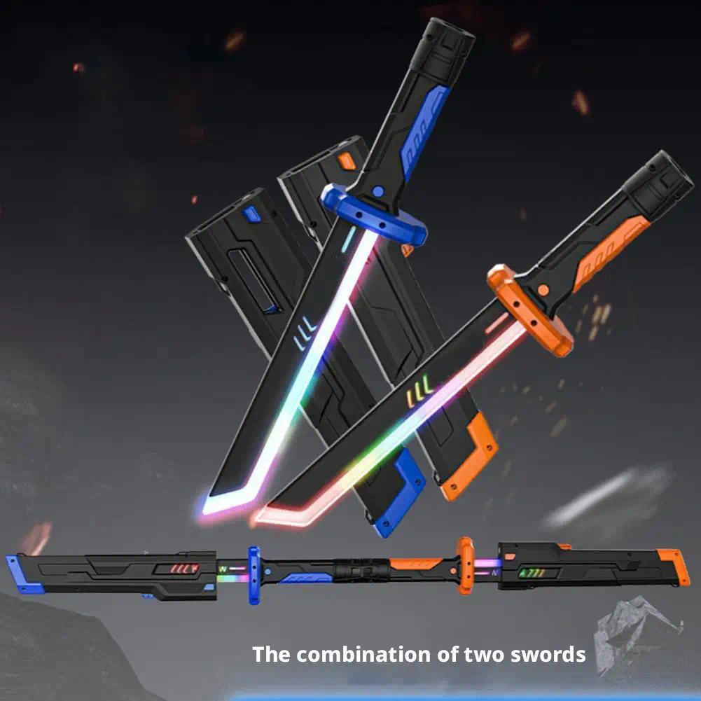Colorful Streamer Glowing Sword Toys with Spark & Smoke Effect Light Sword Kids Adult Toys Holiday p