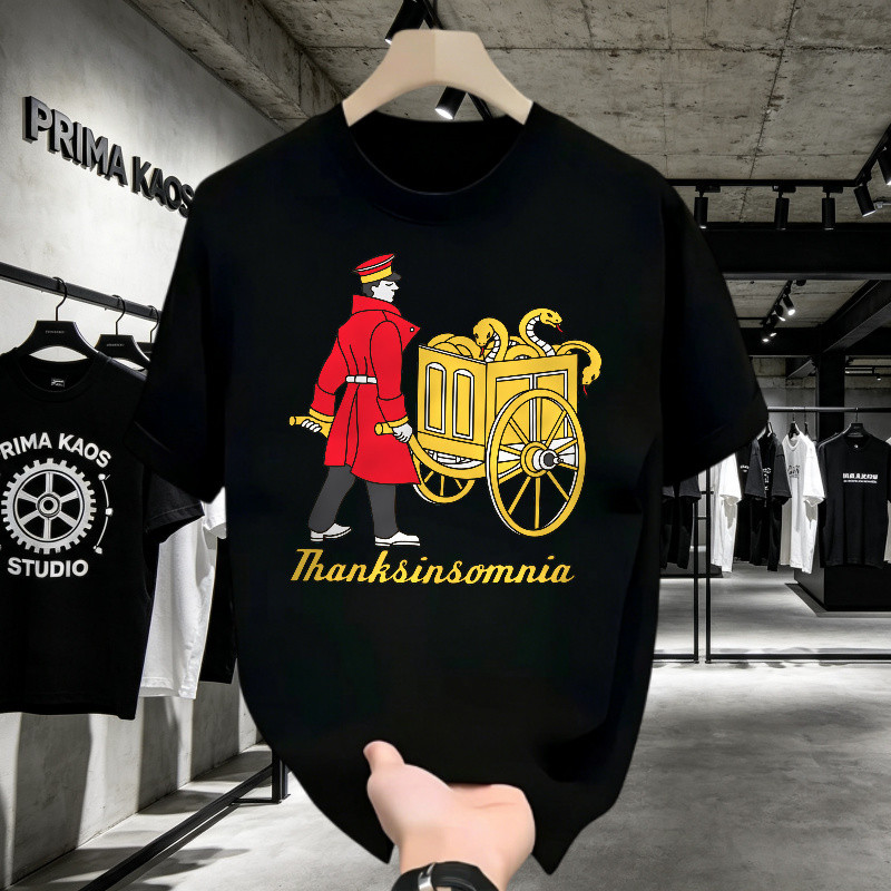 Kaos Pria T-shirt Vintage Thanksomnia American Style, Kaos Kata-Kata Unik, Desain Ilustrasi Pedagang