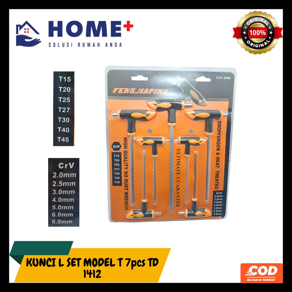 TD 1412 Kunci L Set Model T 7 Ukuran