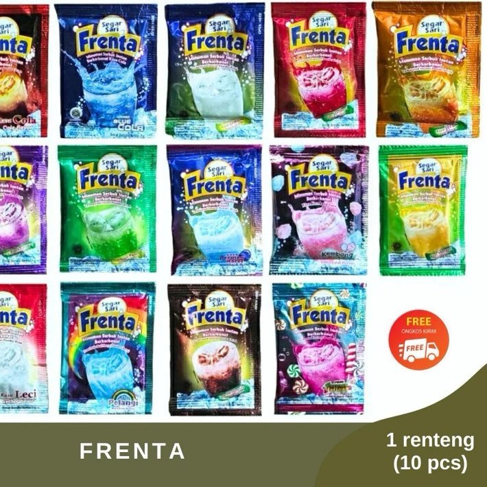 Frenta semua Varian 1 Renceng - 10pcs Segar sari susu soda serbuk bubuk aneka rasa minuman dingin Te