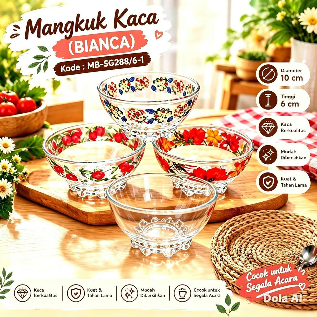 MANGKOK KACA BIANCA / MB-SG288/6-1