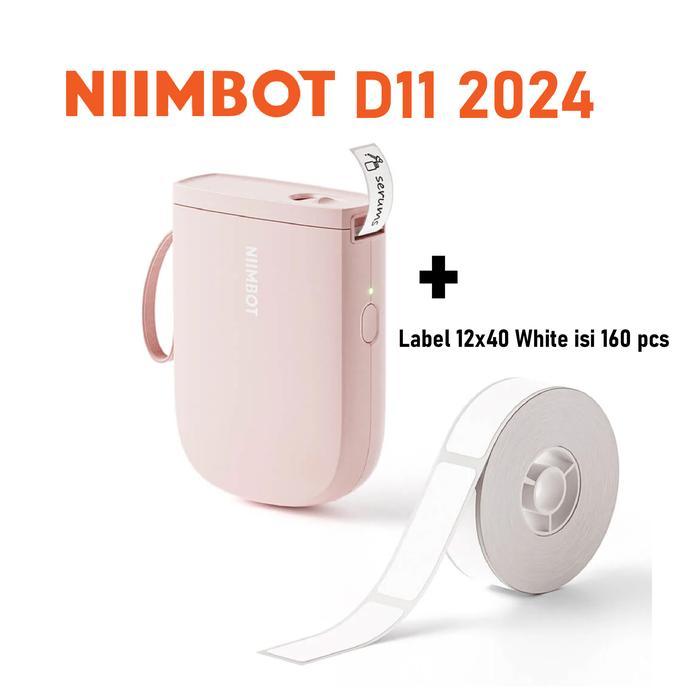 Thermal Label Printer Sticker Niimbot D11 / D110 Refill Label - White - D11Pink+Bonus