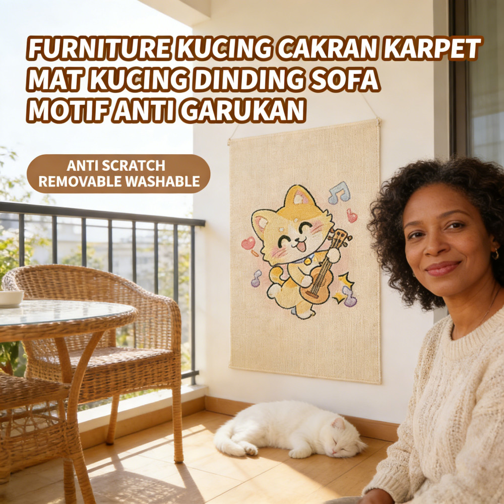 Kucing Karpet Garukan Sofa Tembok Tempel Gores Dinding Pelindung Furniture Motif Anti