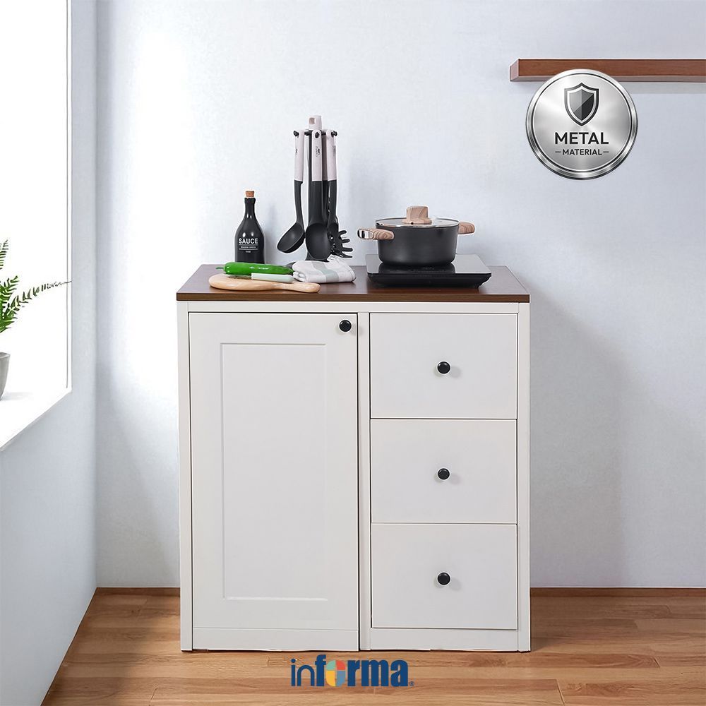 Informa Scott Kabinet Dapur Bawah Metal - Putih Lemari Dapur Kabinet Pantry Rak Kitchen Set Storage 