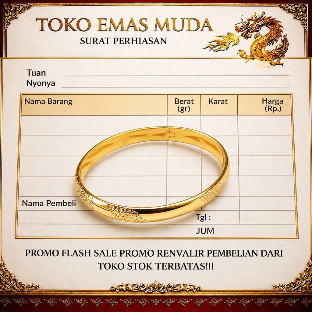 FELICIASHOP Gelang Pasir emas muda Gold Anti Karat Model Bangkok Perhiasan Perempuan Elegan Terlaris