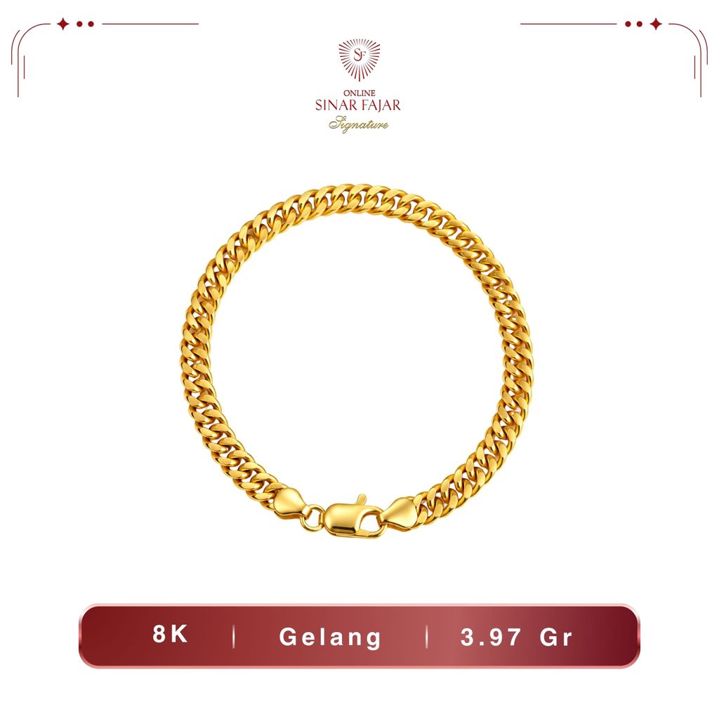Gelang Emas Rantai Holo Lipan 8K Terbaru - Sinar Fajar