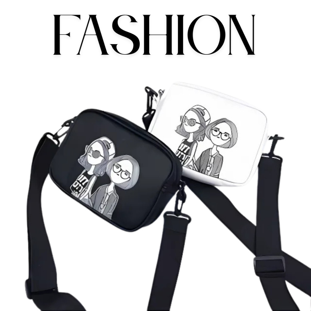 DS Lecavian - KDS008 QUINN Tas Wanita Tas Selempang Wanita Mini Slingbag Karakter Cartoon Fashion Be