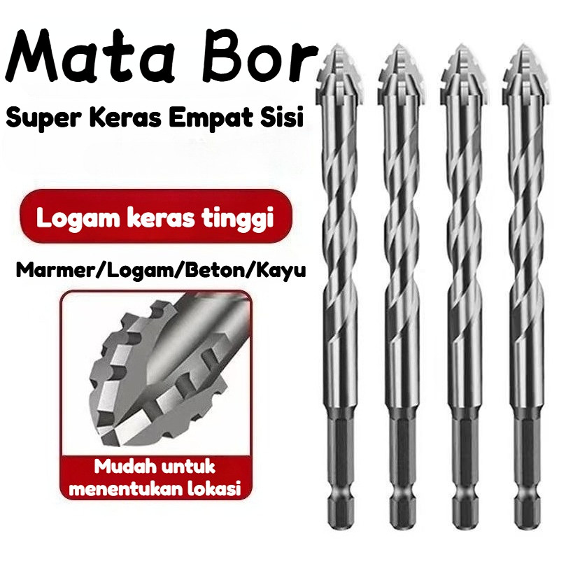 7PCS 3-12mm Mata Bor Baja Tungsten Superkeras / Mata Bor Segitiga Super Keras / Mata Bor Baja Tungst